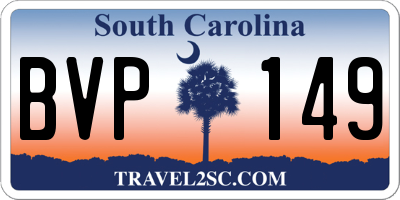 SC license plate BVP149