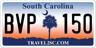SC license plate BVP150