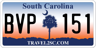 SC license plate BVP151