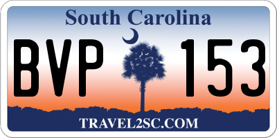 SC license plate BVP153