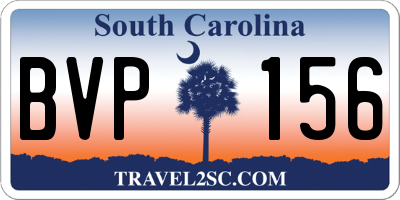 SC license plate BVP156