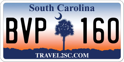 SC license plate BVP160