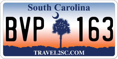 SC license plate BVP163
