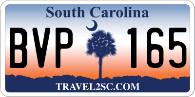 SC license plate BVP165