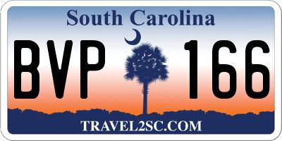 SC license plate BVP166