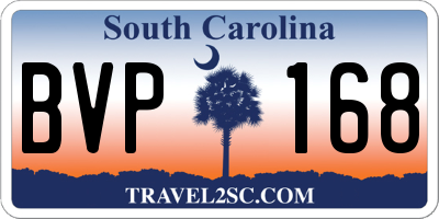 SC license plate BVP168