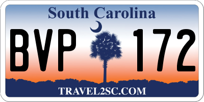 SC license plate BVP172