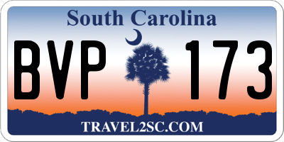 SC license plate BVP173