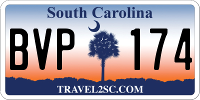 SC license plate BVP174