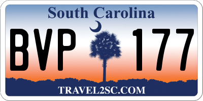 SC license plate BVP177