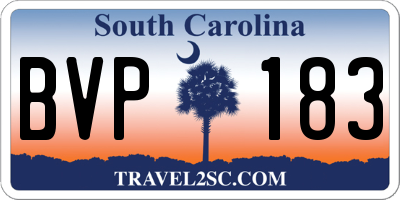 SC license plate BVP183