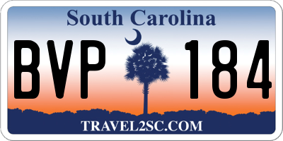SC license plate BVP184