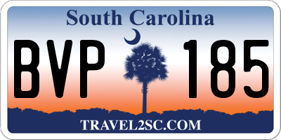 SC license plate BVP185
