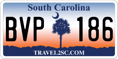 SC license plate BVP186