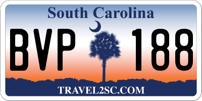 SC license plate BVP188