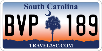SC license plate BVP189