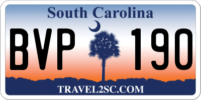 SC license plate BVP190