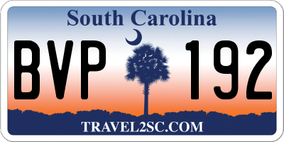 SC license plate BVP192