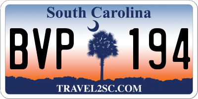 SC license plate BVP194