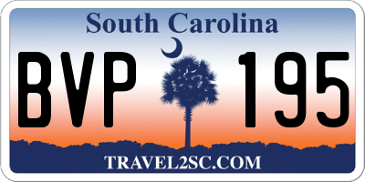 SC license plate BVP195