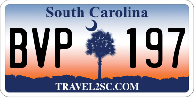 SC license plate BVP197