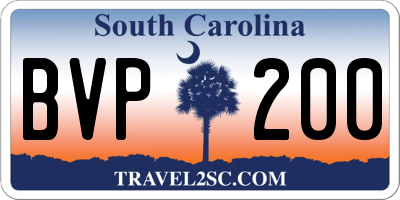 SC license plate BVP200