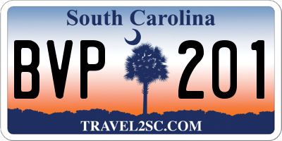 SC license plate BVP201