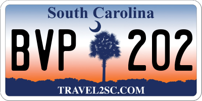 SC license plate BVP202