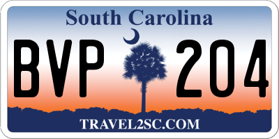 SC license plate BVP204