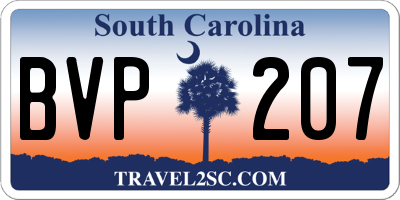 SC license plate BVP207