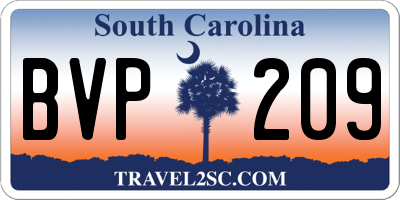 SC license plate BVP209