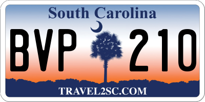 SC license plate BVP210