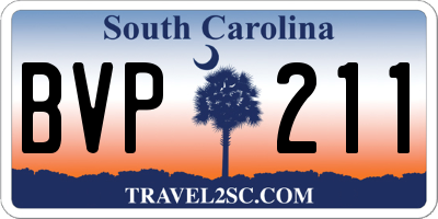SC license plate BVP211