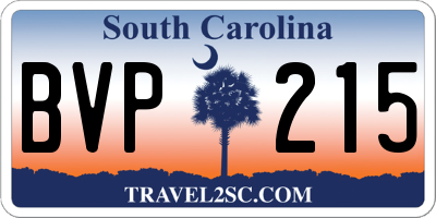 SC license plate BVP215