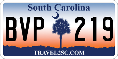 SC license plate BVP219