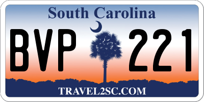 SC license plate BVP221