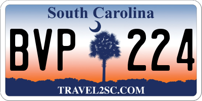SC license plate BVP224