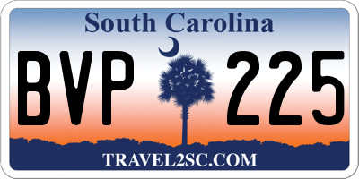 SC license plate BVP225