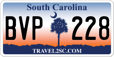 SC license plate BVP228