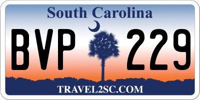 SC license plate BVP229
