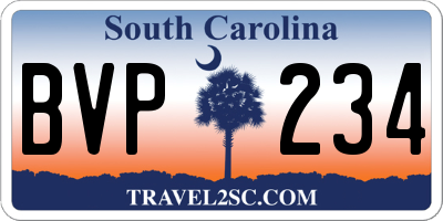 SC license plate BVP234