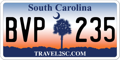 SC license plate BVP235