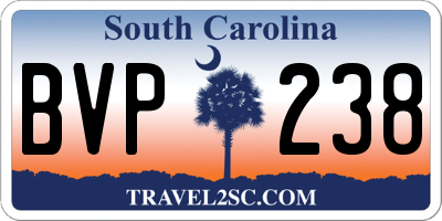 SC license plate BVP238