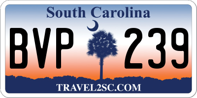 SC license plate BVP239