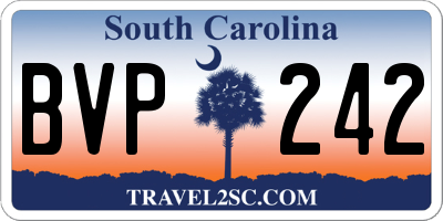 SC license plate BVP242