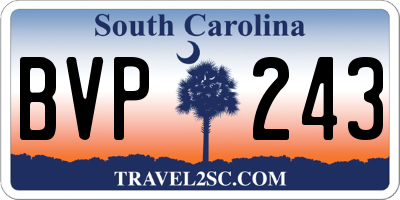 SC license plate BVP243