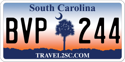 SC license plate BVP244