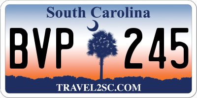 SC license plate BVP245
