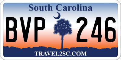 SC license plate BVP246