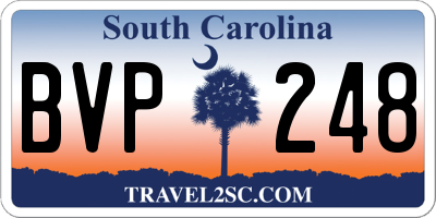 SC license plate BVP248